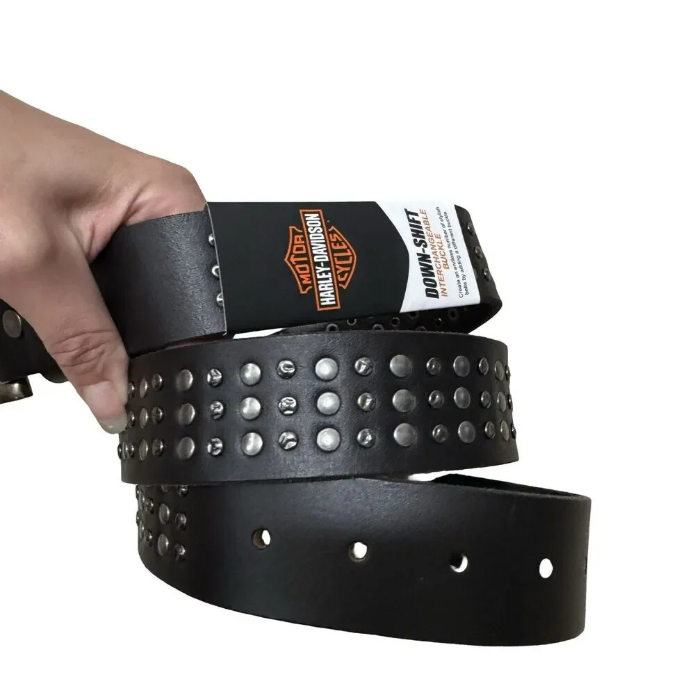 NWT Harley-Davidson Men's Down Shift Studded Leather Belt Black Size 40